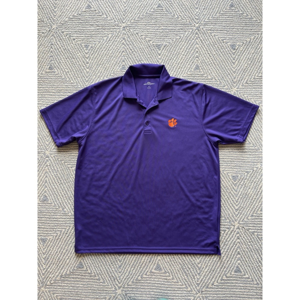 Vansport Clemson University Polyester Polo - Purple - Large‎